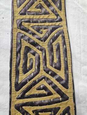 K. ENNINGTON Vintage Geometric Necktie Black Gold Abstract Statement Tie